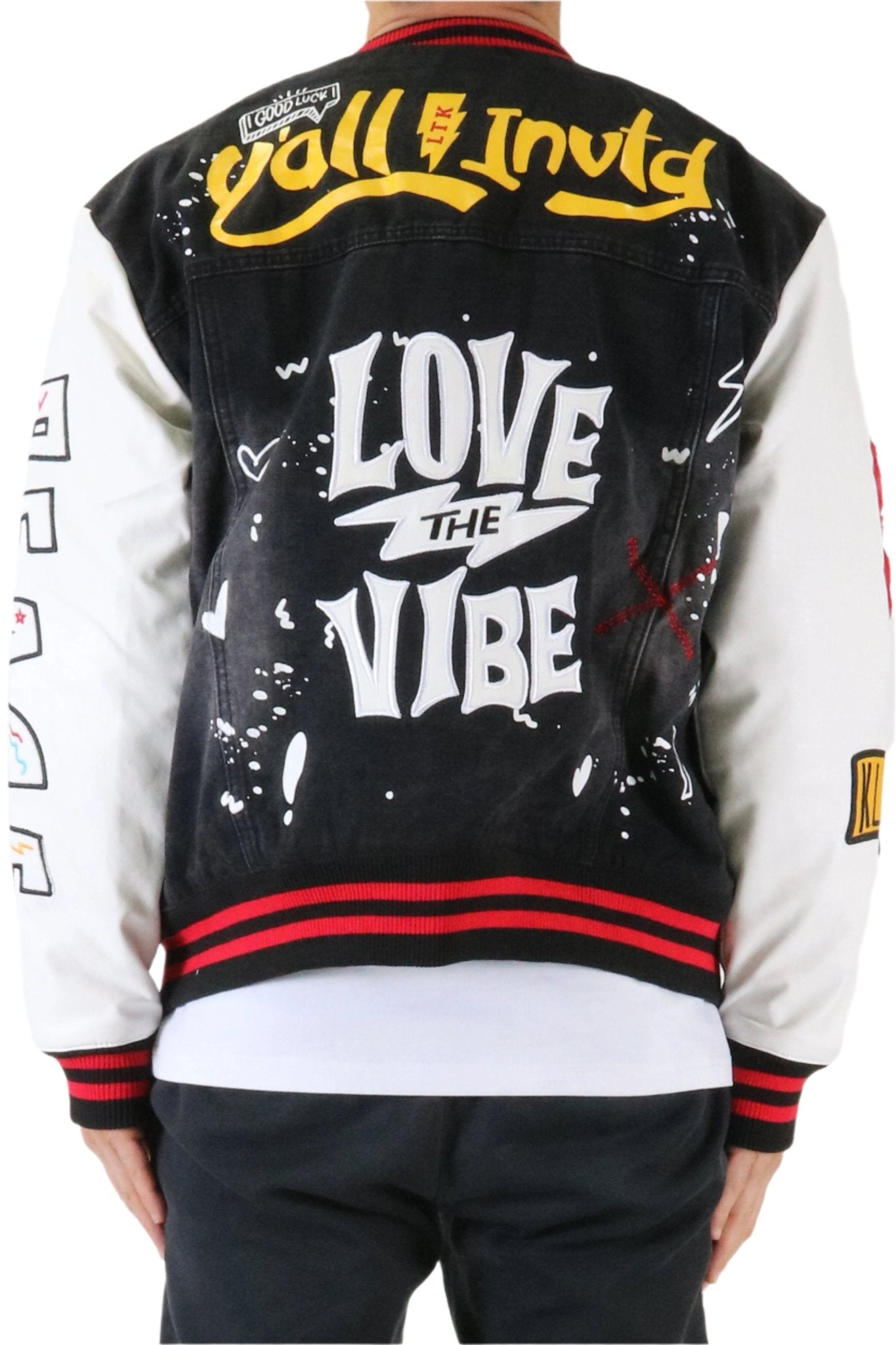 NEW VERTE Padded Washing Denim Bomber Jacket