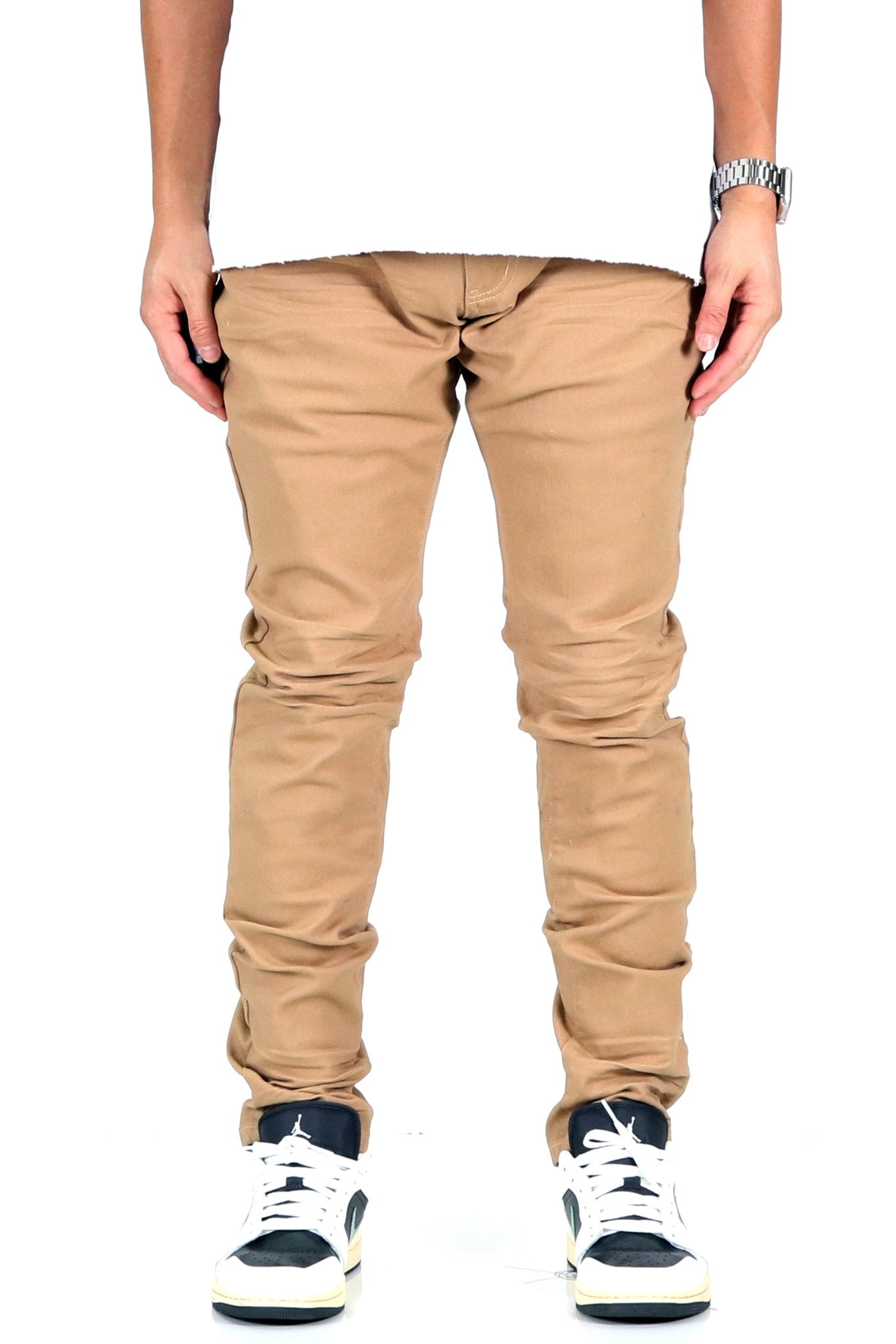 EVERETT 男士高級蠟塗層修身牛仔褲