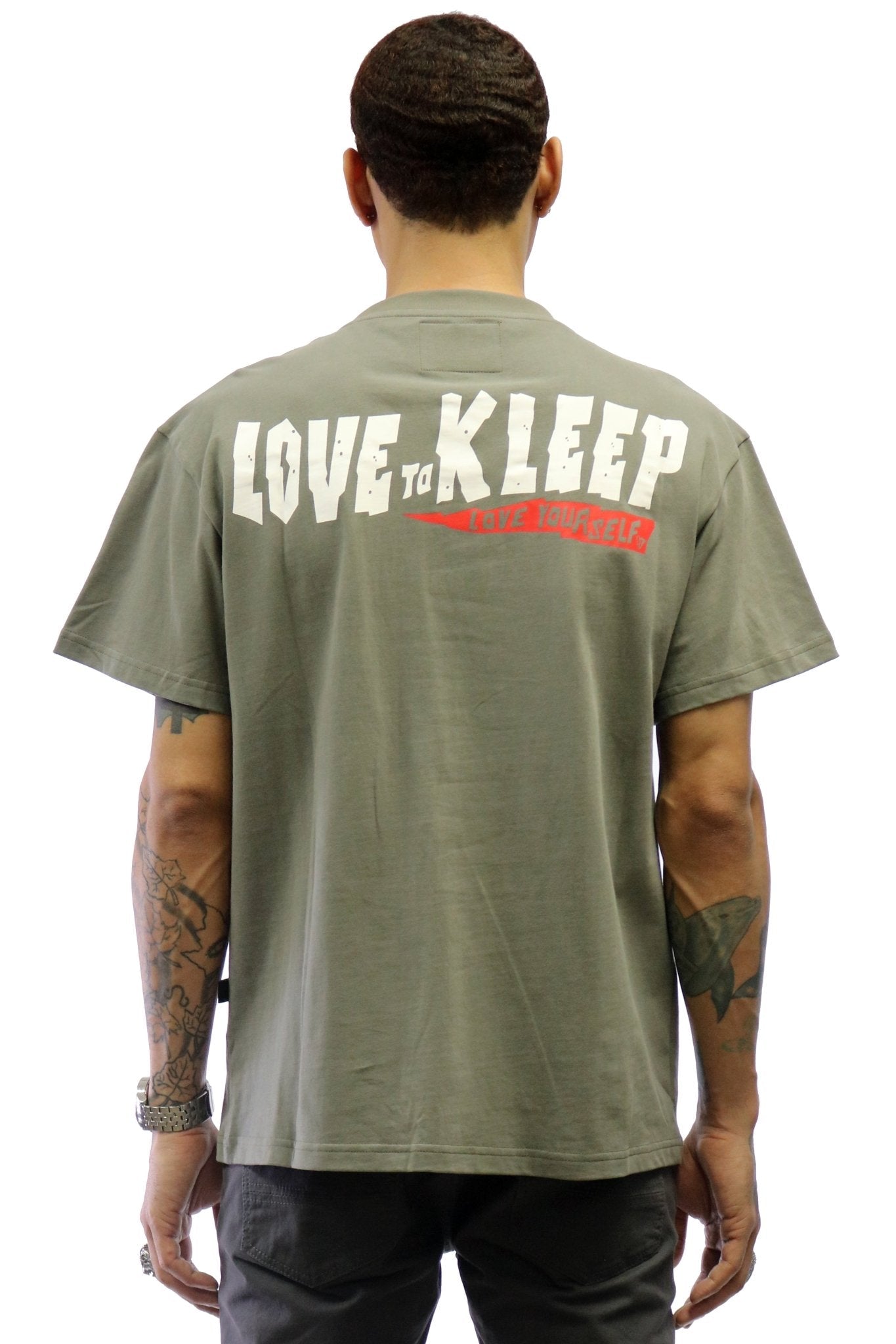 NOUVEAU Men's IYKYK emb lettering grey cotton short sleeve tee