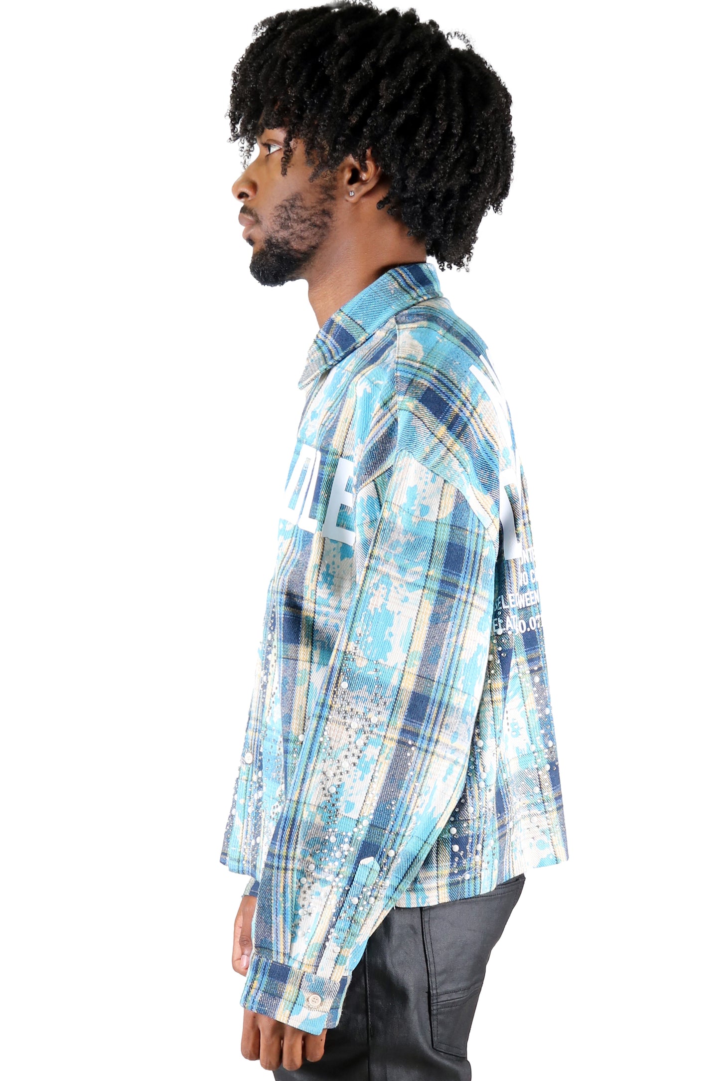 ASHEN Heavy Flannel Crop Top Button Down Shirt