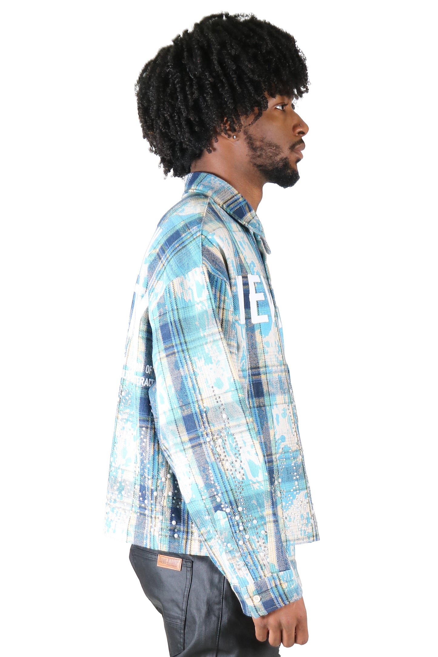 ASHEN Heavy Flannel Crop Top Button Down Shirt