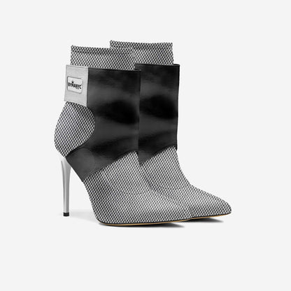 Limited Edition Vegan Stiletto Boots BYMANYC® New York Futurista Onyx