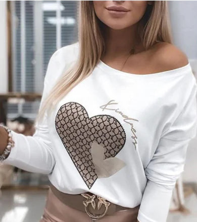 Spot Women's Off-the-Shoulder Long Sleeve Blouse