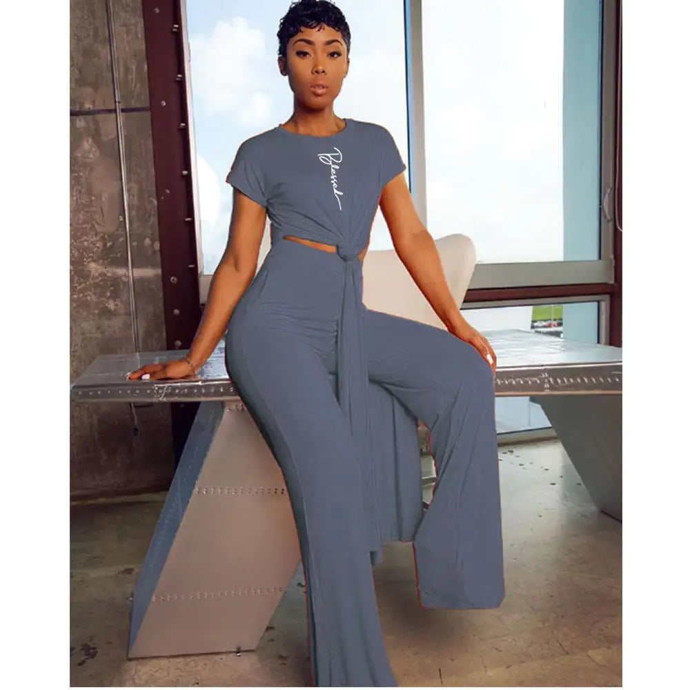 Conjunto informal de dos piezas de pantalón de manga corta