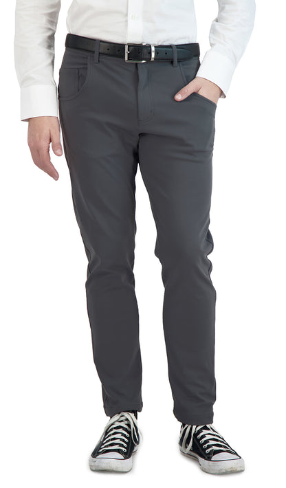 NEW & UPDATED Super - Stretch Men's Chinos //Casual// Dark Charcoal - Performance Collection