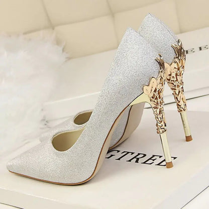 White Satin High Heels for Women - Stylish Pointed Shoes