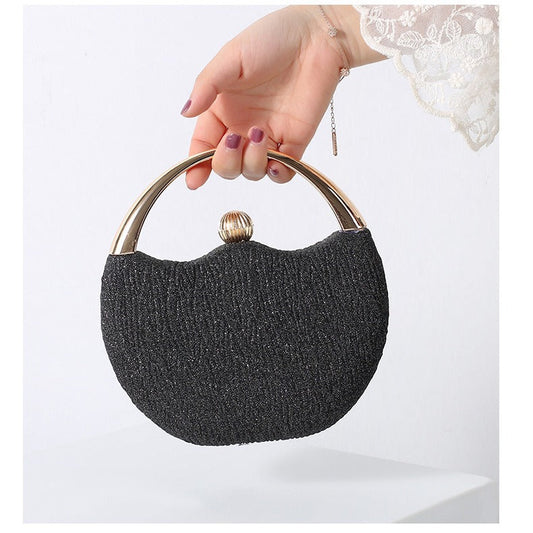Bolso de cóctel portátil con polvos brillantes retro, bolso de cena con arco, bolso de cuentas, bolso de noche 
