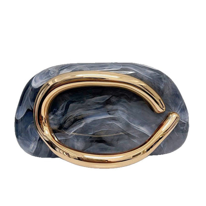 金屬條裝飾設計盒式雞尾酒手拿包奢華高檔晚餐包禮服袋