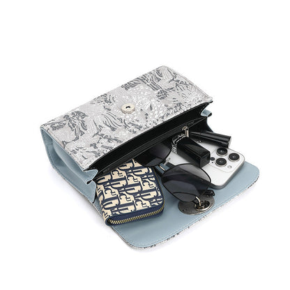 Bolso cuadrado pequeño con bordado nacional, bolso de lujo asequible para mujer, bolso bandolera con cadena sencilla y diamantes. 