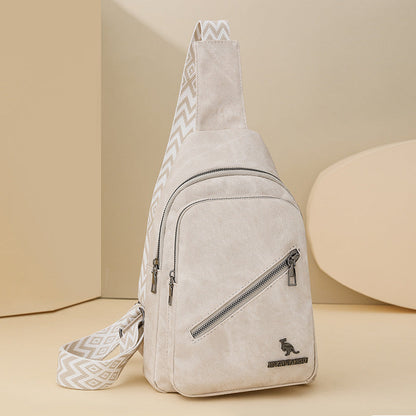 Women Chest Bag Korean Casual Messenger Bag Women Retro Soft Leather Shoulder Bag Popular Backpack