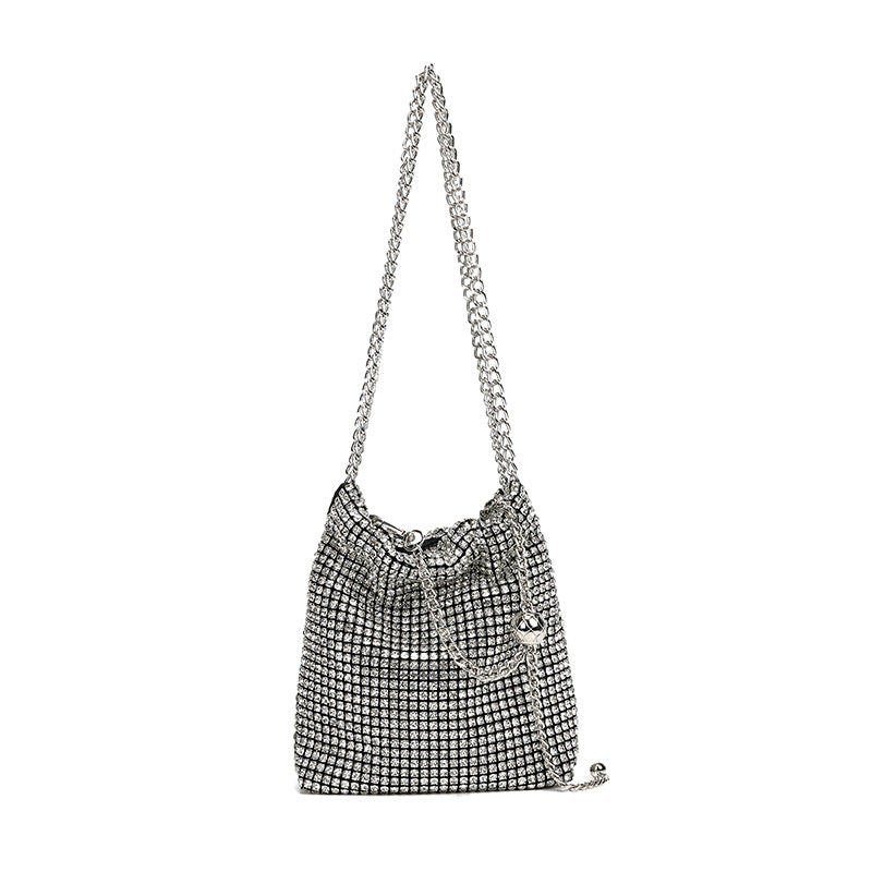 鑲鑽金球肩包，鑲鑽晚餐斜挎包，女士款