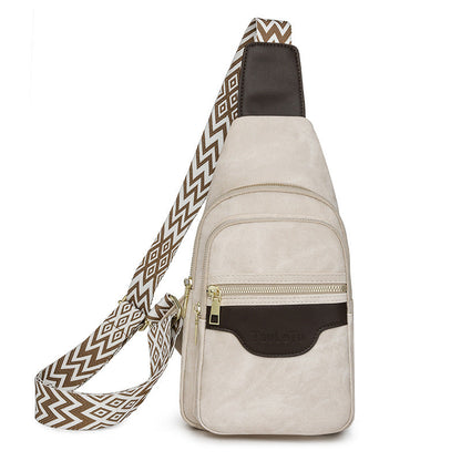 柔軟皮革胸包 復古女士包 斜背包