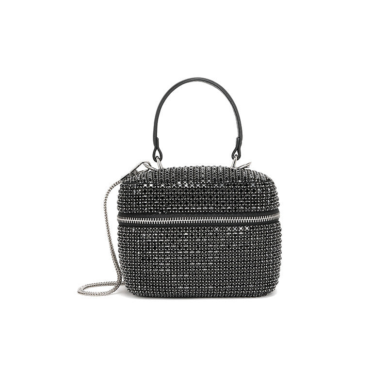 Bolso de mujer con diamantes de imitación, recién llegado en primavera, con cadena estilo occidental y lleno de diamantes de imitación, bolso de mensajero, bolso de mano de nicho. 