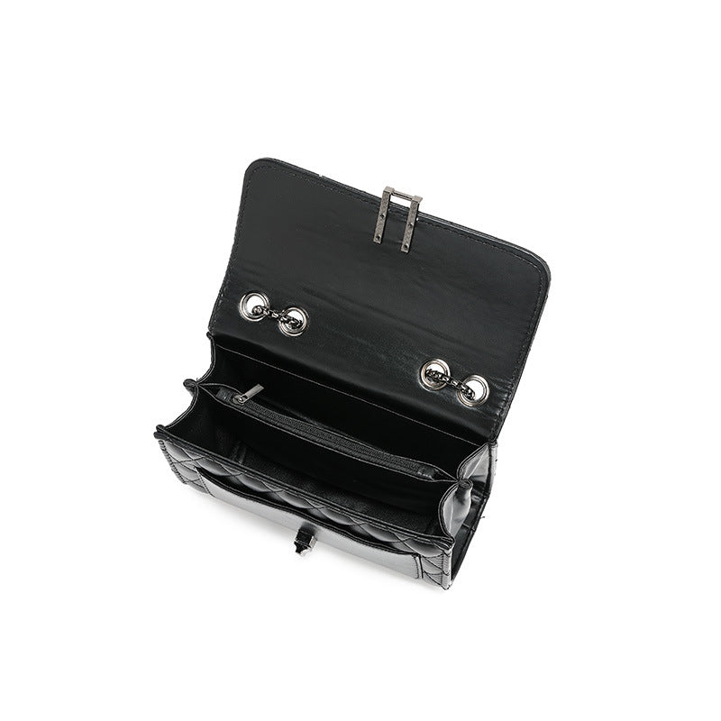 Bolso pequeño cuadrado con bordado de rombos para mujer, bandolera de verano que combina con todo, práctico bolso cruzado con cadena de gran capacidad. 