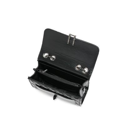 Bolso pequeño cuadrado con bordado de rombos para mujer, bandolera de verano que combina con todo, práctico bolso cruzado con cadena de gran capacidad. 