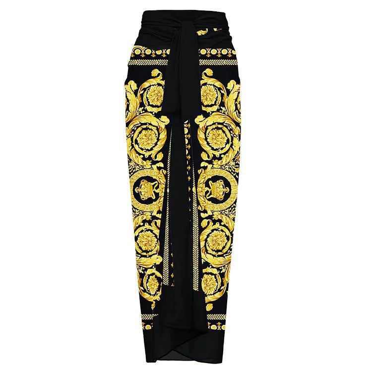 Two Piece Set Printed Swimsuit Slim Fit Slimming Conservative Swimsuit