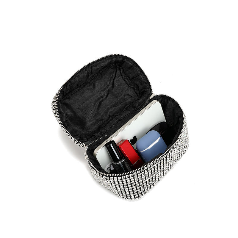 Bolso de mujer con diamantes de imitación, recién llegado en primavera, con cadena estilo occidental y lleno de diamantes de imitación, bolso de mensajero, bolso de mano de nicho. 