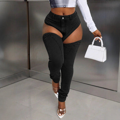 Vaqueros elásticos sexis e informales para mujer
