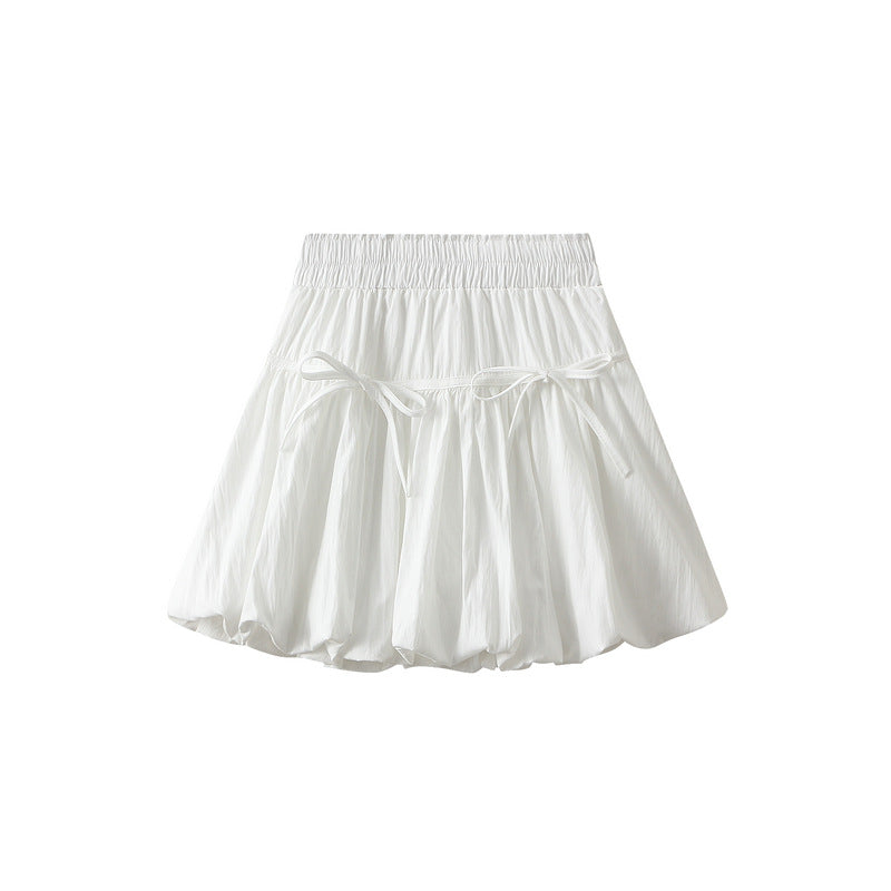 Falda Mujer Primavera Verano Cintura Alta A Línea Falda Diseño Lazo Pettiskirt Bud Lantern Vestido Mujer