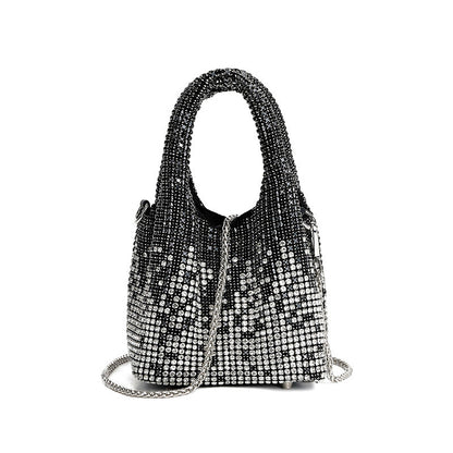Bolso de cena con diamantes para mujer, bolso de cubo con diamantes de imitación, bolso cruzado de hombro para mujer, bolso King Diamond 