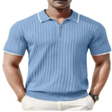 Polo de moda para hombre, camiseta de negocios con cuello en V
