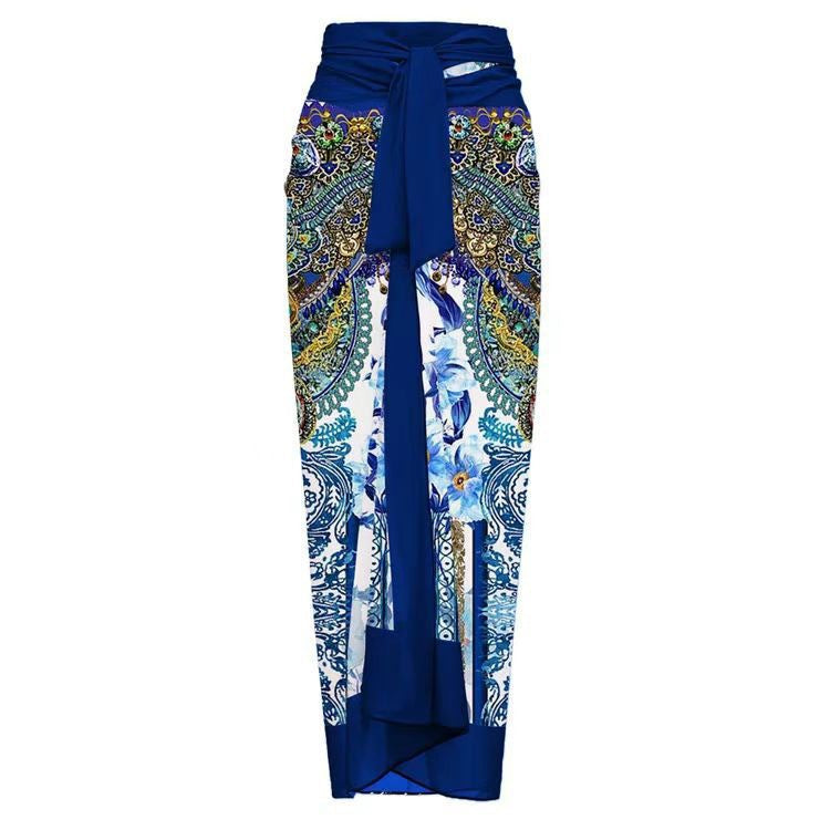 Two Piece Set Printed Swimsuit Slim Fit Slimming Conservative Swimsuit