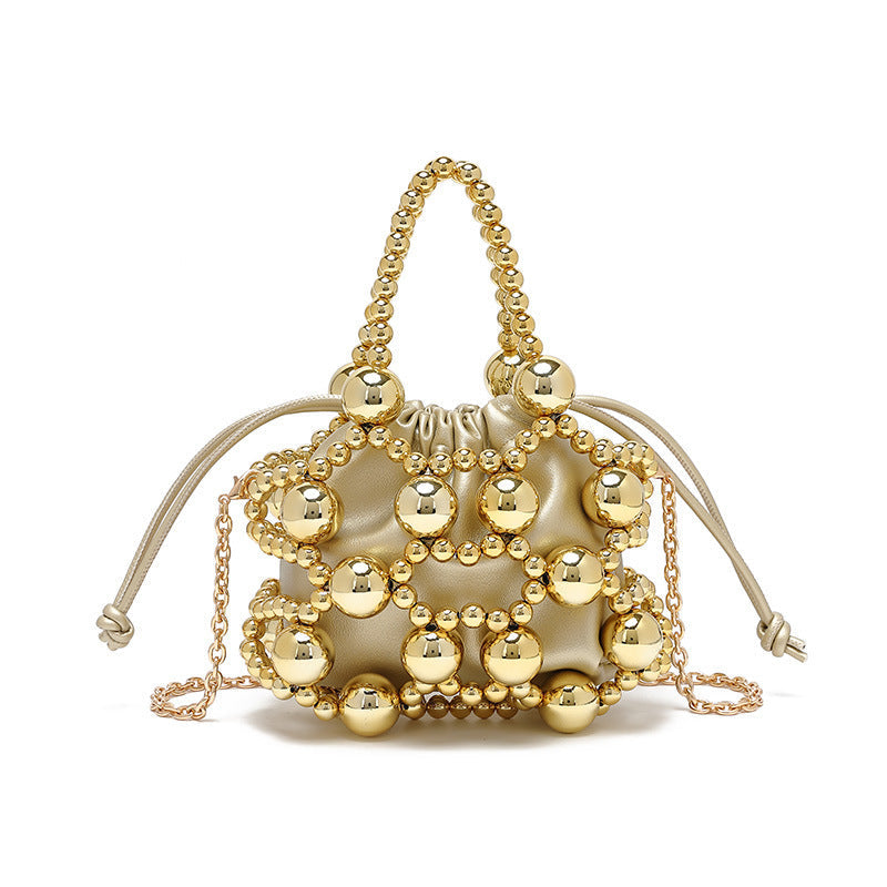 Bolso de diseño de interés especial con cuentas, moderno, combina con todo, exquisito, con cuentas recortadas, tejido, bolso bandolera portátil de alta calidad. 