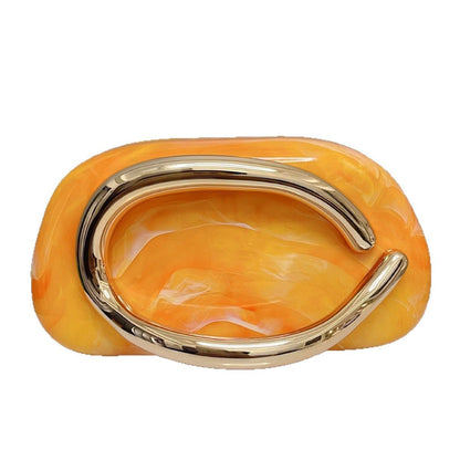 金屬條裝飾設計盒式雞尾酒手拿包奢華高檔晚餐包禮服袋