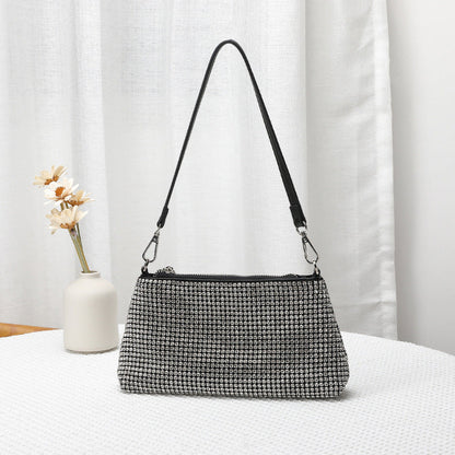 Bolso de mujer con diamantes de imitación, bolso de cena con diamantes, bolso de mano con incrustaciones de diamantes, bolso cruzado de un solo hombro de alta calidad. 