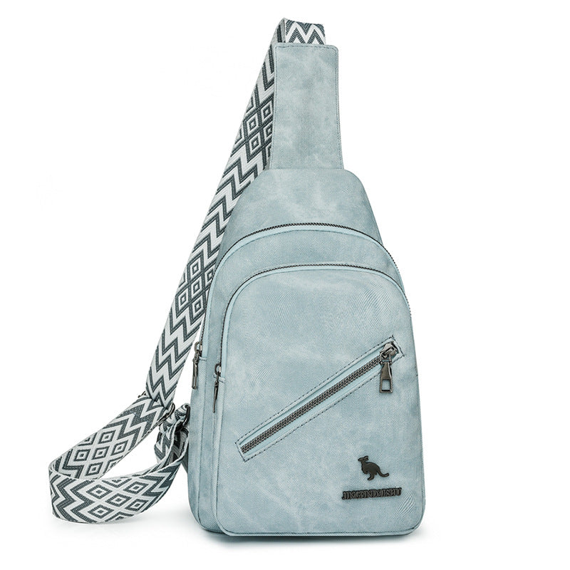 Women Chest Bag Korean Casual Messenger Bag Women Retro Soft Leather Shoulder Bag Popular Backpack