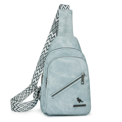 Women Chest Bag Korean Casual Messenger Bag Women Retro Soft Leather Shoulder Bag Popular Backpack