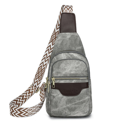 柔軟皮革胸包 復古女士包 斜背包