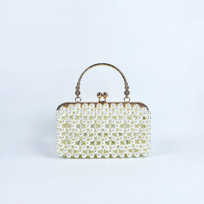 French Pearl Bag Voice Korean Hand Woven Bag Fairy Girl Hand Carrying Dinner Bag