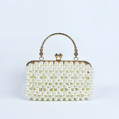 Bolso de perla francesa con voz, bolso coreano tejido a mano, bolso de cena para niña hada 