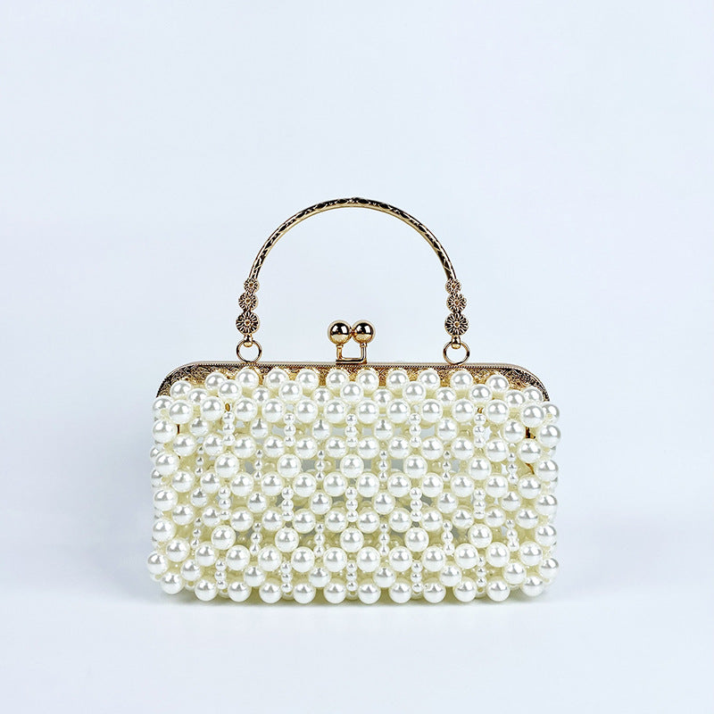 French Pearl Bag Voice Korean Hand Woven Bag Fairy Girl Hand Carrying Dinner Bag