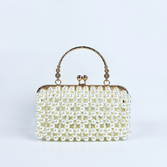 French Pearl Bag Voice Korean Hand Woven Bag Fairy Girl Hand Carrying Dinner Bag