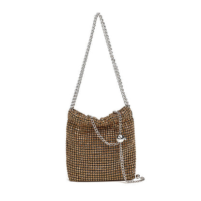 鑲鑽金球肩包，鑲鑽晚餐斜挎包，女士款