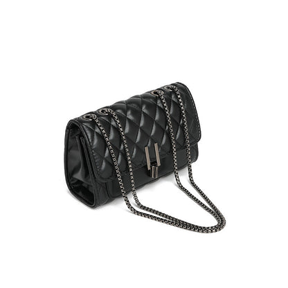 Bolso pequeño cuadrado con bordado de rombos para mujer, bandolera de verano que combina con todo, práctico bolso cruzado con cadena de gran capacidad. 