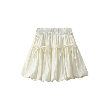 Falda Mujer Primavera Verano Cintura Alta A Línea Falda Diseño Lazo Pettiskirt Bud Lantern Vestido Mujer