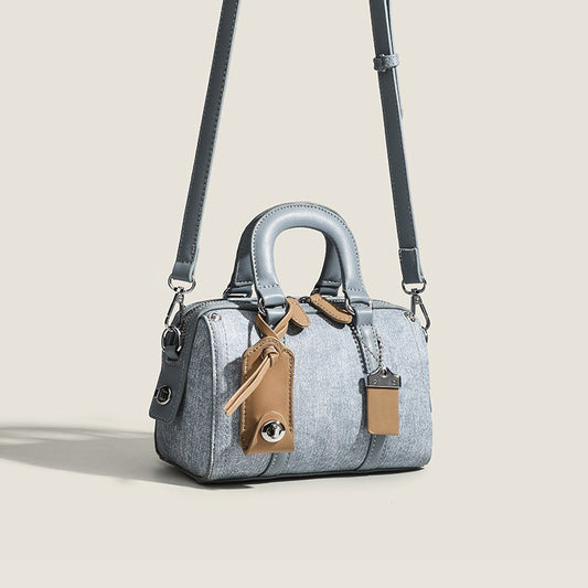 Bolso de mano para mujer South Chio2nd Platinum Blue Sea Area Pillow Bag, bandolera de hombro 