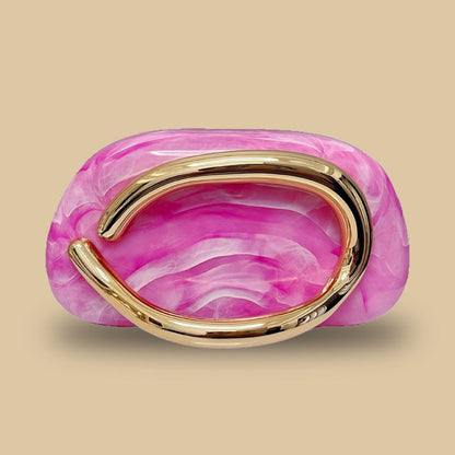 金屬條裝飾設計盒式雞尾酒手拿包奢華高檔晚餐包禮服袋