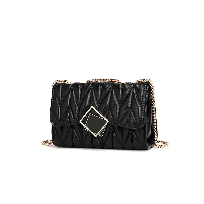 Bolso de verano para mujer, bolso de hombro plisado con cadena de tendencia 