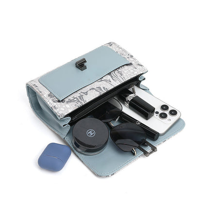 Bolso bandolera de verano a juego para mujer, bolso cuadrado pequeño bordado para uso diario, bolso de hombro con cadena de doble capa, bolso de hombro bajo el brazo 