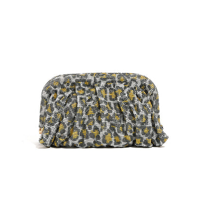 水鑽雲朵包褶皺女士包質感高級化妝包小眾斜挎包