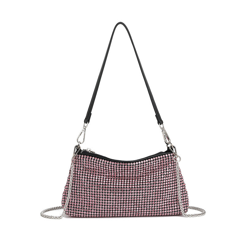 Bolso de mujer con diamantes de imitación, bolso de cena con diamantes, bolso de mano con incrustaciones de diamantes, bolso cruzado de un solo hombro de alta calidad. 