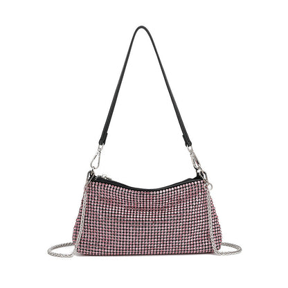 Bolso de mujer con diamantes de imitación, bolso de cena con diamantes, bolso de mano con incrustaciones de diamantes, bolso cruzado de un solo hombro de alta calidad. 