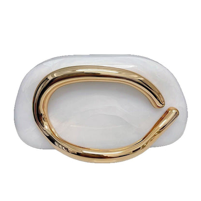 金屬條裝飾設計盒式雞尾酒手拿包奢華高檔晚餐包禮服袋