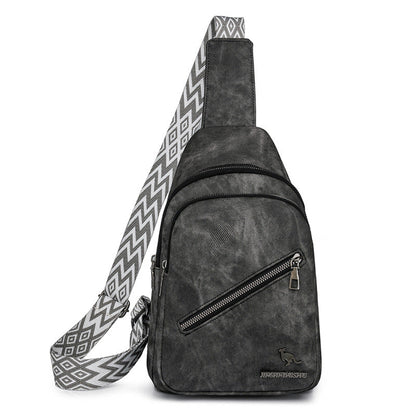 Women Chest Bag Korean Casual Messenger Bag Women Retro Soft Leather Shoulder Bag Popular Backpack