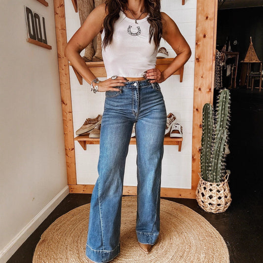 Autumn Winter Women Clothing Street Version Ordinary Washed Elastic Straight Jeans