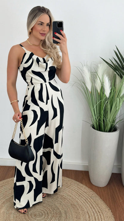 Women Clothing Office Sling One Piece Straight Leg Trousers